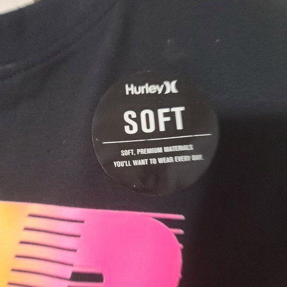 Hurley Black Long Sleeve with Neon Colors- Unisex - Picture 5 of 8